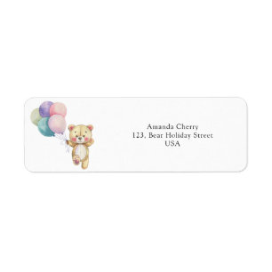 Étiquette Ballons d'ours en peluche