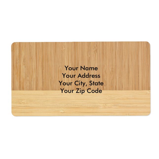 Étiquette Bamboo border Wood Grain Look (Devant)