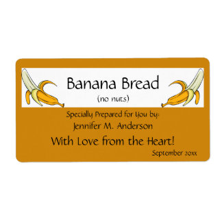 Étiquette Banane Jaune encadrée Bananes Maison