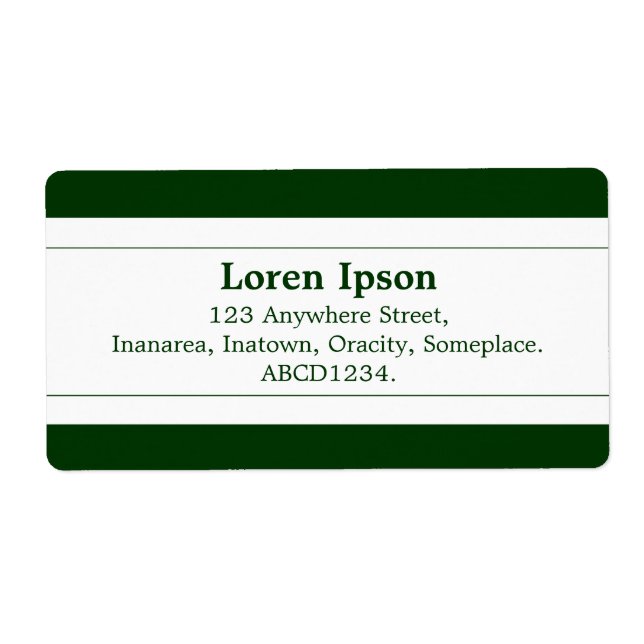 Étiquette Bande Centre II - Vert foncé (Devant)