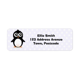 Étiquette Bande dessinée mignonne de pingouin