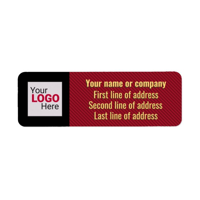 Étiquette Bande diagonale professionnelle : Rouge, Noir et O (Devant)
