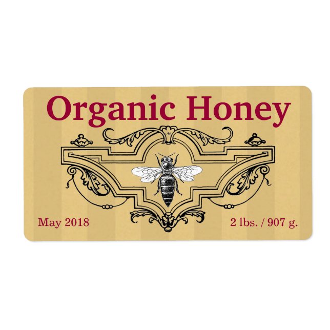 Étiquette Bandes d'abeilles de la reine biologique (Devant)