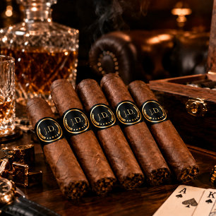 Étiquette Bandes de cigare personnalisées Noir & Or