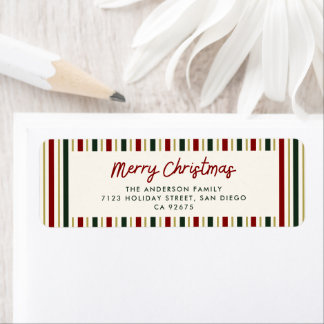 Étiquette Bandes Festives Joyeux Noël Adresse de Retour