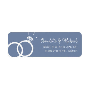 Étiquette Bandes mariages + Script   Pigeon Blue