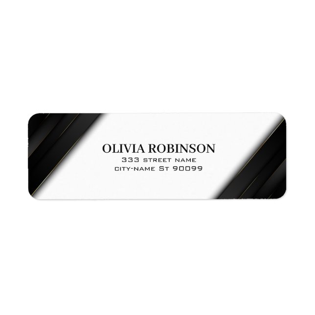 Étiquette Bandes noires Lignes minces or (Devant)