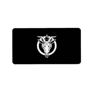 Étiquette Baphomet de chèvre foncée, Satanique Lucifer Beelz