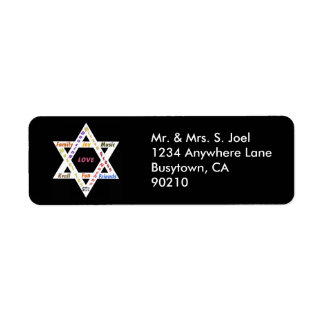 Étiquette Bar Mitzvah Star of David Adresse de retour Label