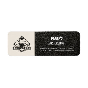 Étiquette Barbershop look cuir