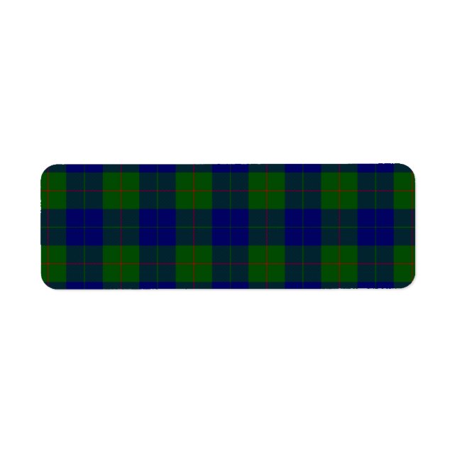 Étiquette Barclay clan tartan bleu vert plaid (Devant)