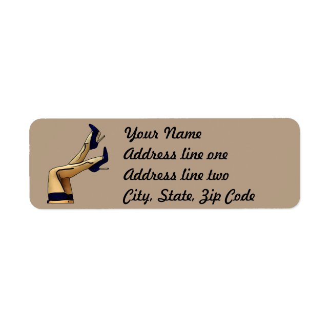 Étiquette Bas et talons de talons de talon bleu (Devant)