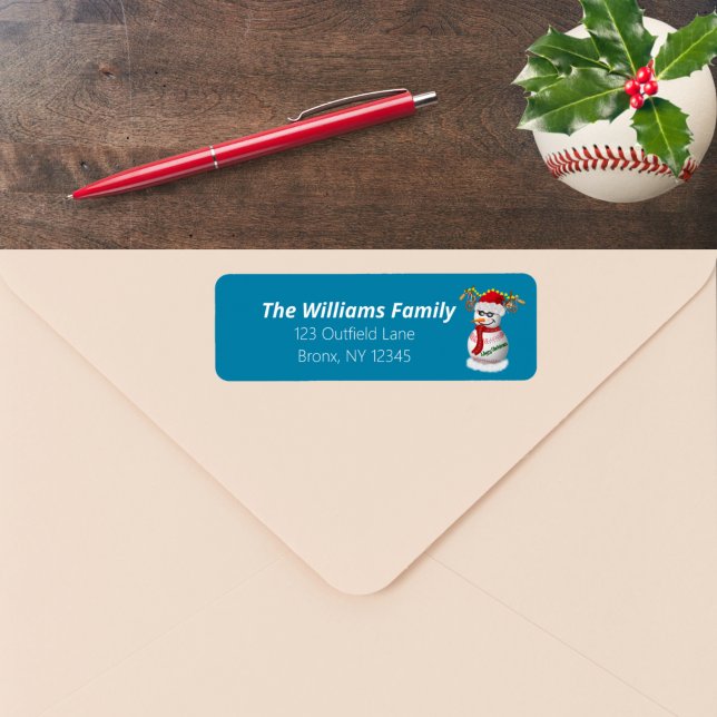 Étiquette Baseball Snowman Décoré De Snacks Populaires (Créateur téléchargé)