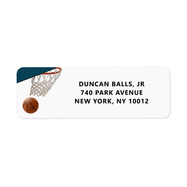 Étiquette Basket-ball (Devant)