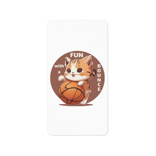 Étiquette basket-ball chat (Devant)