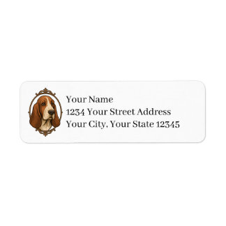 Étiquette Basset Hound Return Address Labels