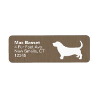 Basset Hound Silhouette Adresse de retour Étiquett
