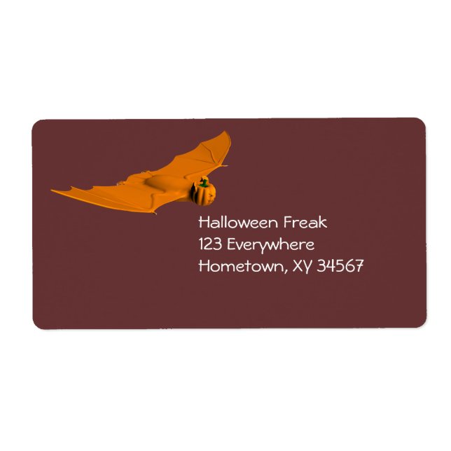 Étiquette Bat d'Halloween bizarre (Devant)