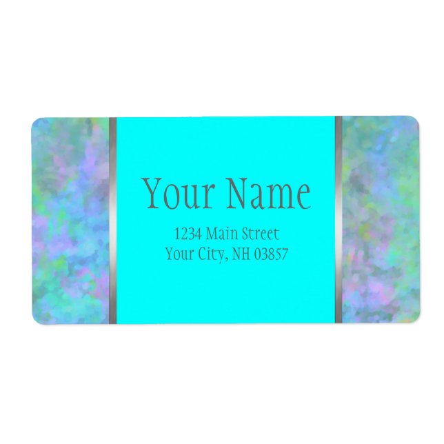 Étiquette Bat mitzvah Résumé Design en Argent Turquoise (Devant)