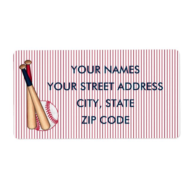 Étiquette Bateaux de baseball Red Stripes Expédition Étiquet (Devant)