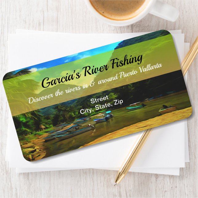 Étiquette Bateaux de pêche de la rivière Mismaloya 0344 Adre (Créateur téléchargé)