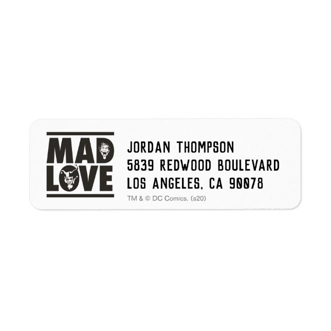 Étiquette Batman Valentine | Joker & Harley - Mad Love (Devant)