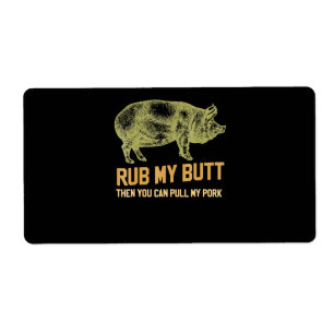 Étiquette BBQ BBQ Grill Pig Funny Pork Id Fumée qui rôti