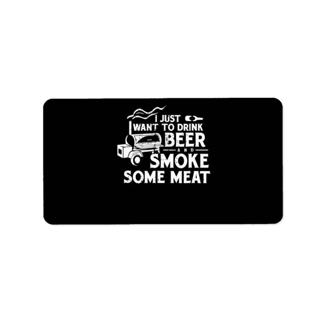 Étiquette BBQ Fumer Pitmaster Cadeau Boire Bière Fumer Viand (Devant)