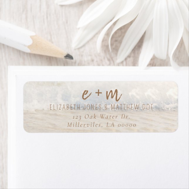 Étiquette Beach Wedding Invitation Seaside/Oceanside Wedding (En situation)