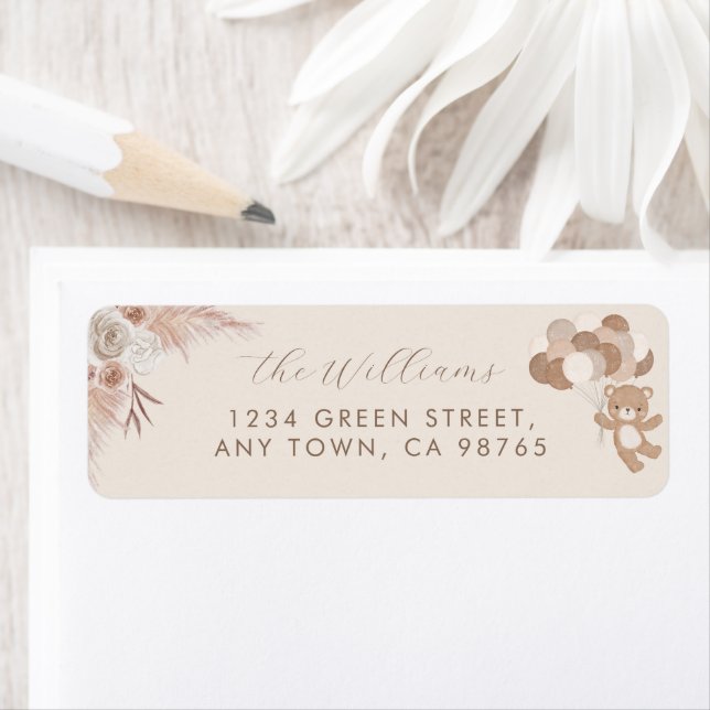 Étiquette Bearly Wait Neutral Teddy Bear Baby Shower (En situation)