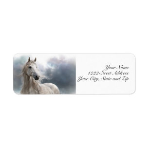 Étiquette Beau Cheval Flower Mane Adresse de retour