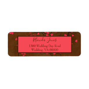 Étiquette Beau coeur rouge et brun