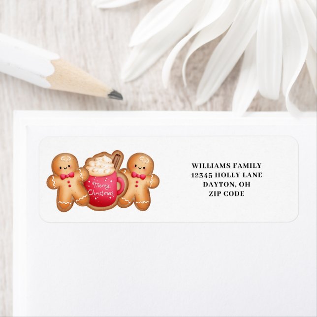 Étiquette Beau Noël Gingerbread caca (En situation)