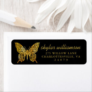 Étiquette Beau Papillon décoratif élégant et orné