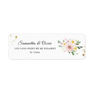 Étiquette Beauté colorée moderne Aquarelle Fleurs