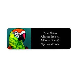 Étiquette Beauté de la forêt tropicale : Parrot sauvage exot