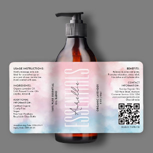 Étiquette Beauté moderne Pink Blue Cloud Body Butter Produit
