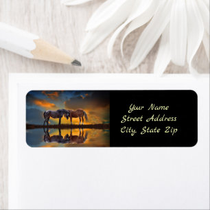 Étiquette Beautiful Horse Return Address