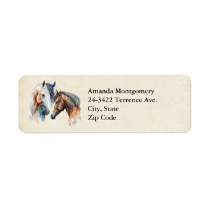 Étiquette Beaux Chevaux Style Boho Occidental