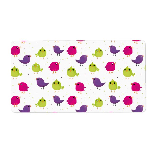 Étiquette Beaux oiseaux colorés (Devant)