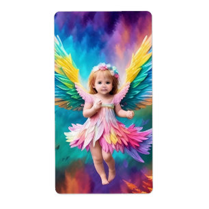 Étiquette Bébé Bébé Ange ailes Art-38424
