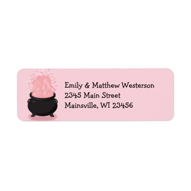 Étiquette Bébé brasse Sorcière douche gothique rose fille (Devant)