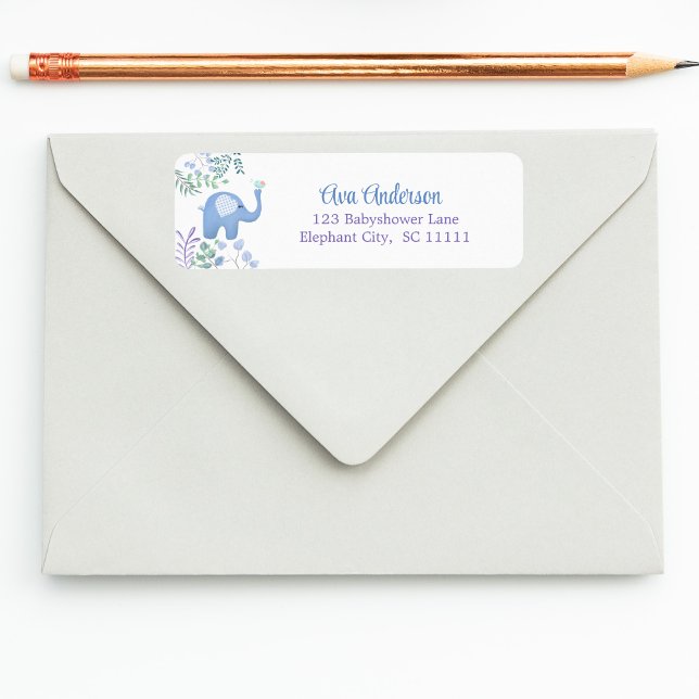 Étiquette Bébé Eléphant Chanson Baby shower d'oiseau retour (Créateur téléchargé)