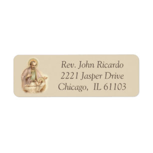 Étiquette Bébé Jésus de St Joseph dans Manger