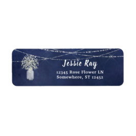 Étiquette Bébé's Breath Chalkboard Blu & String Light Return