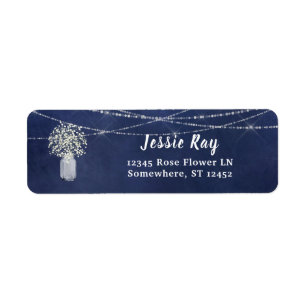 Étiquette Bébé's Breath Chalkboard Blu & String Light Return