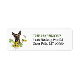 Étiquette Belge Malinois Sunflower Wreath Adresse de retour
