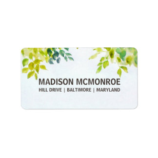 Étiquette Belle aquarelle Feuille Mariage