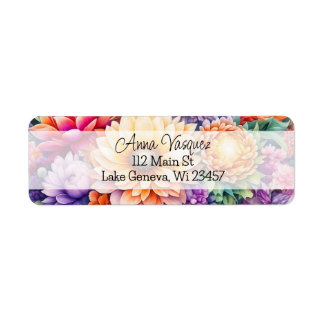 Étiquette Belle aquarelle florale