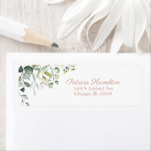 Étiquette Belle aquarelle simple Eucalyptus Vert